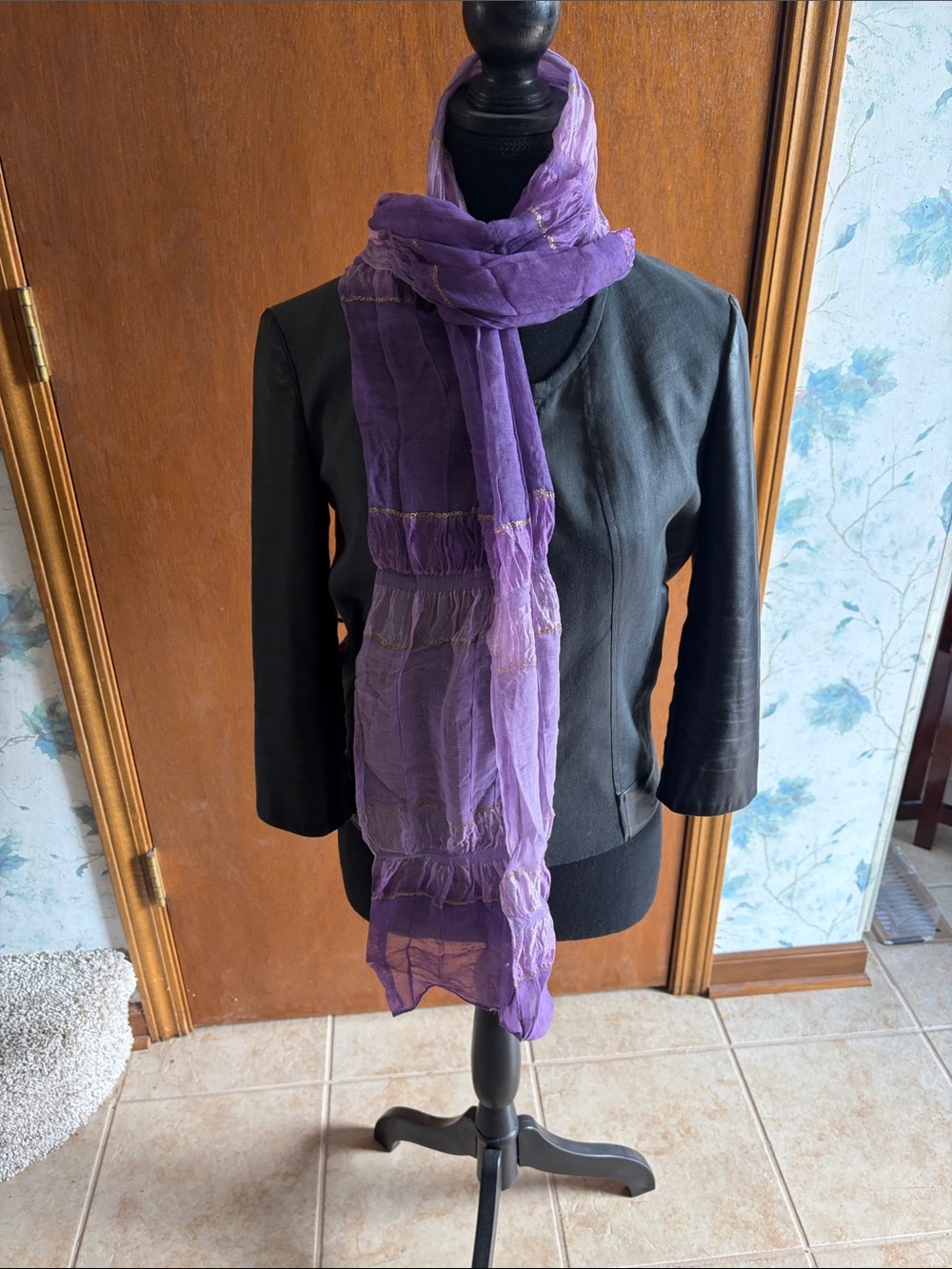 Lightweight Purple Women's Scarf - Elegant Sheer Accessory